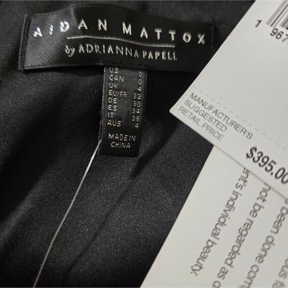 Aidan Mattox Jacquard Scoop Neckline Sleeveless Beaded Fringe Trim Dress Size 0 - Picture 16 of 16